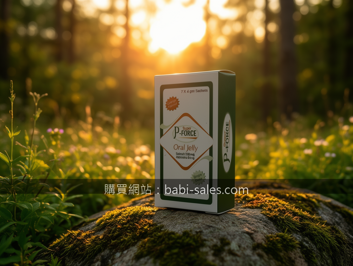 GOLDEN HOUR OUTDOOR with natural bokeh. Place the Super P-FORCE Oral Jelly 100mg